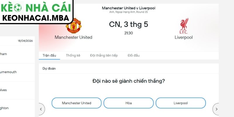 Dự đoán kết quả trận Manchester United và Liverpool (21:30 03/05, Ngoại hạng Anh)